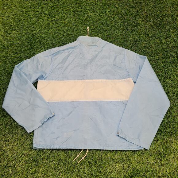 Vintage 70s Campus Jacket Medium 22x25 Blue White - Picture 2 of 13